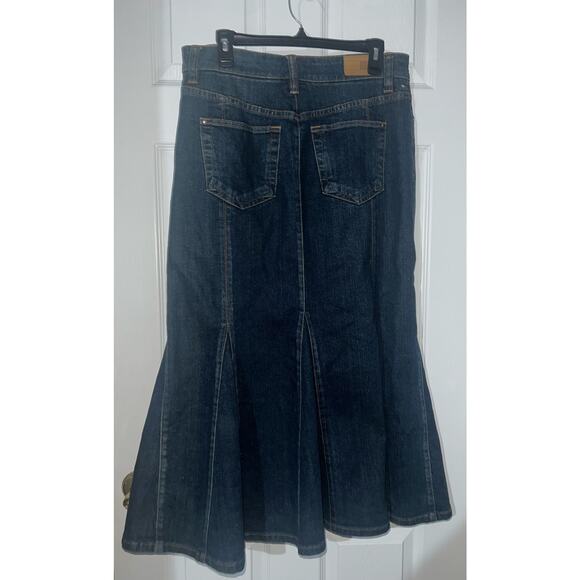 Vintage Tommy Hilfiger Jeans Skirt Size 10 Denim Long Pleated Flare Bottom Maxi - Picture 5 of 11